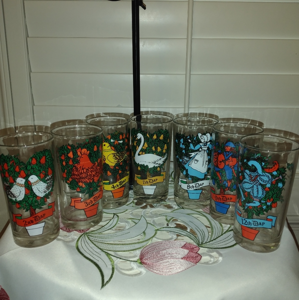 Twelve days of Christmas glasses.